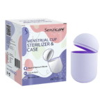 Menstrual cup Sterilizer and case lavender.