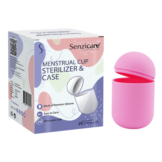 Menstrual cup sterilizer and case pink