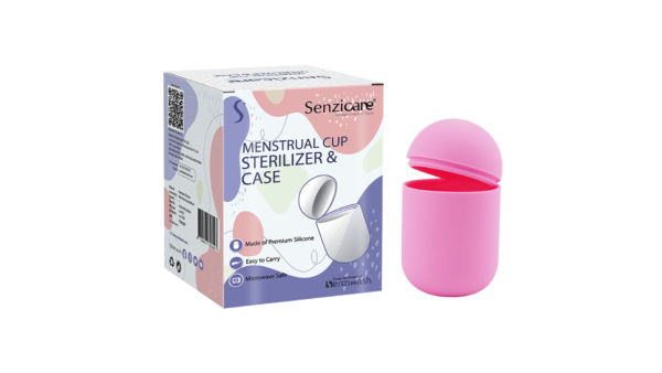 Menstrual cup sterilizer and case pink