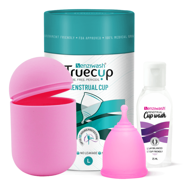 Senziwash Sterilizer Case Pink And Truecup Reusable Menstrual Cup With Cupwash Senziwash 9139