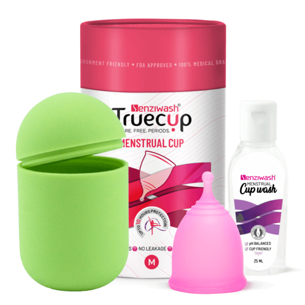 senziwash menstrual cup mendium with sterilizer case