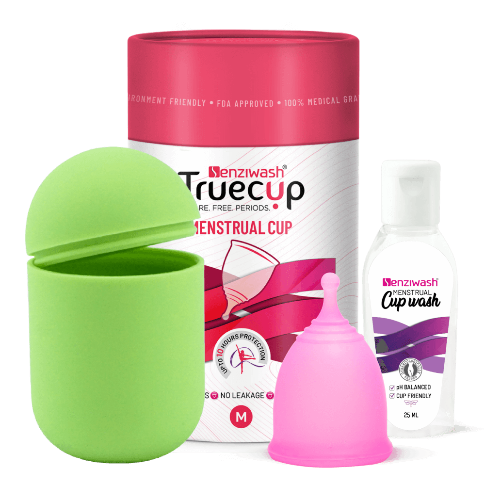 senziwash menstrual cup mendium with sterilizer case