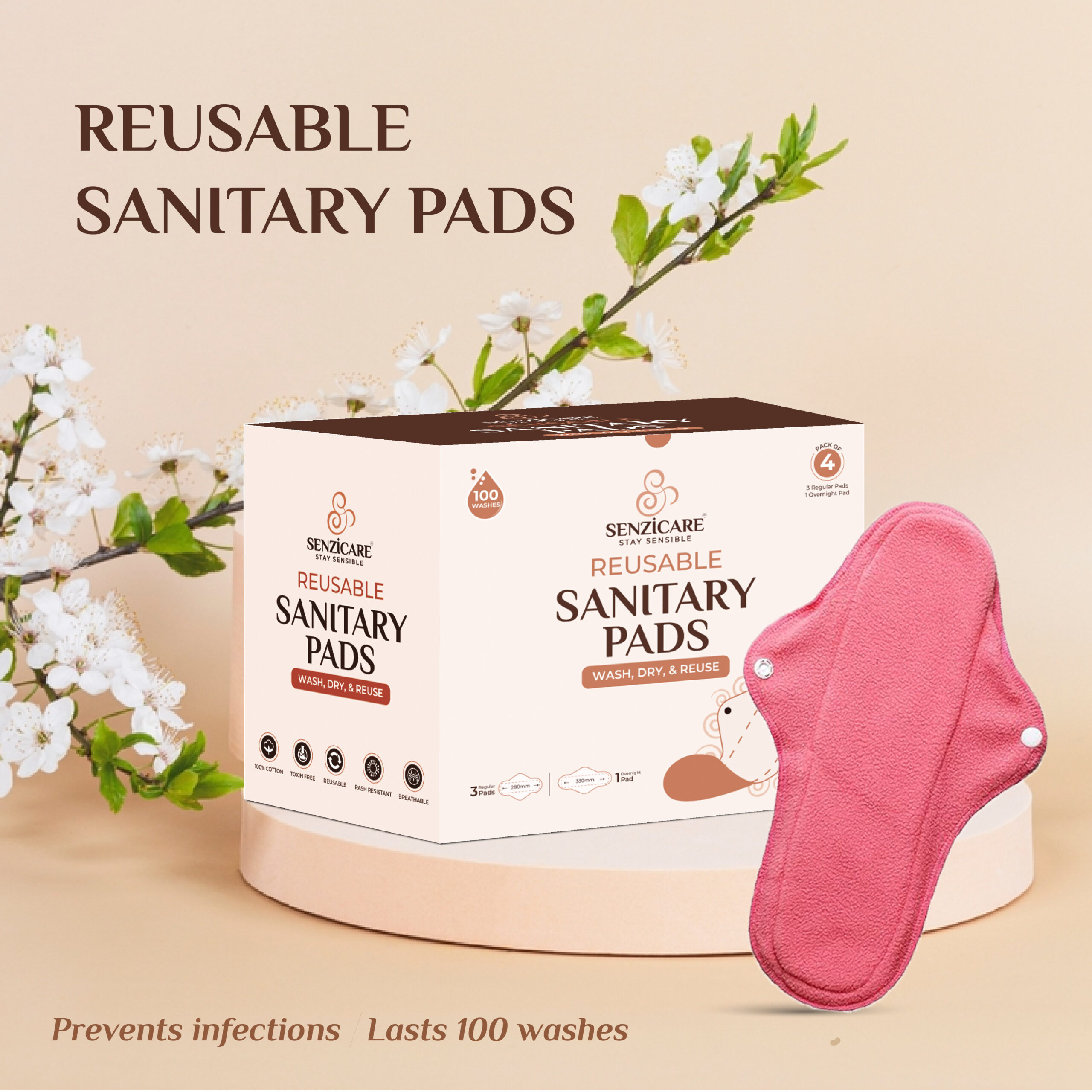 Senzicare Reusable Leak-Proof Period Panty For Women, Comfortable, Washable Lasts For 3 Years Without Pads,Cups & Tampons